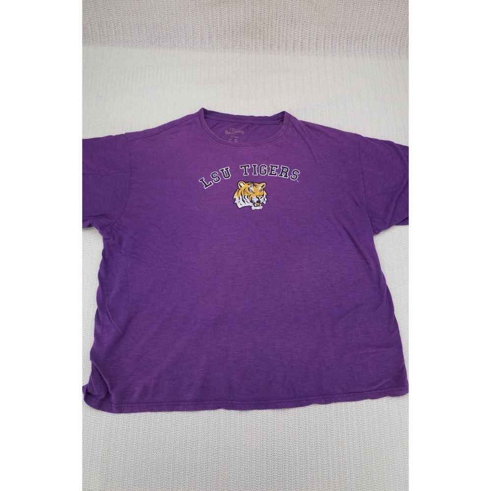 LSU Tigers Shirt Mens 2XL XXL Purple SEC Football Short Sleeve Izod Collegiate